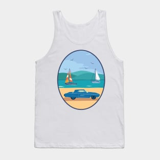 Classic Car on the Beach Tank Top